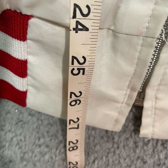 Vintage Men’s Bomber Jacket Moose Embroidery Pro Fit White Large - Picture 5 of 6